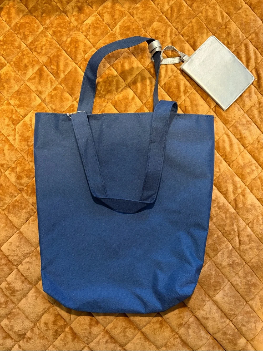 See By Chloé Navy Reversible Nylon Canvas Logo Tote
